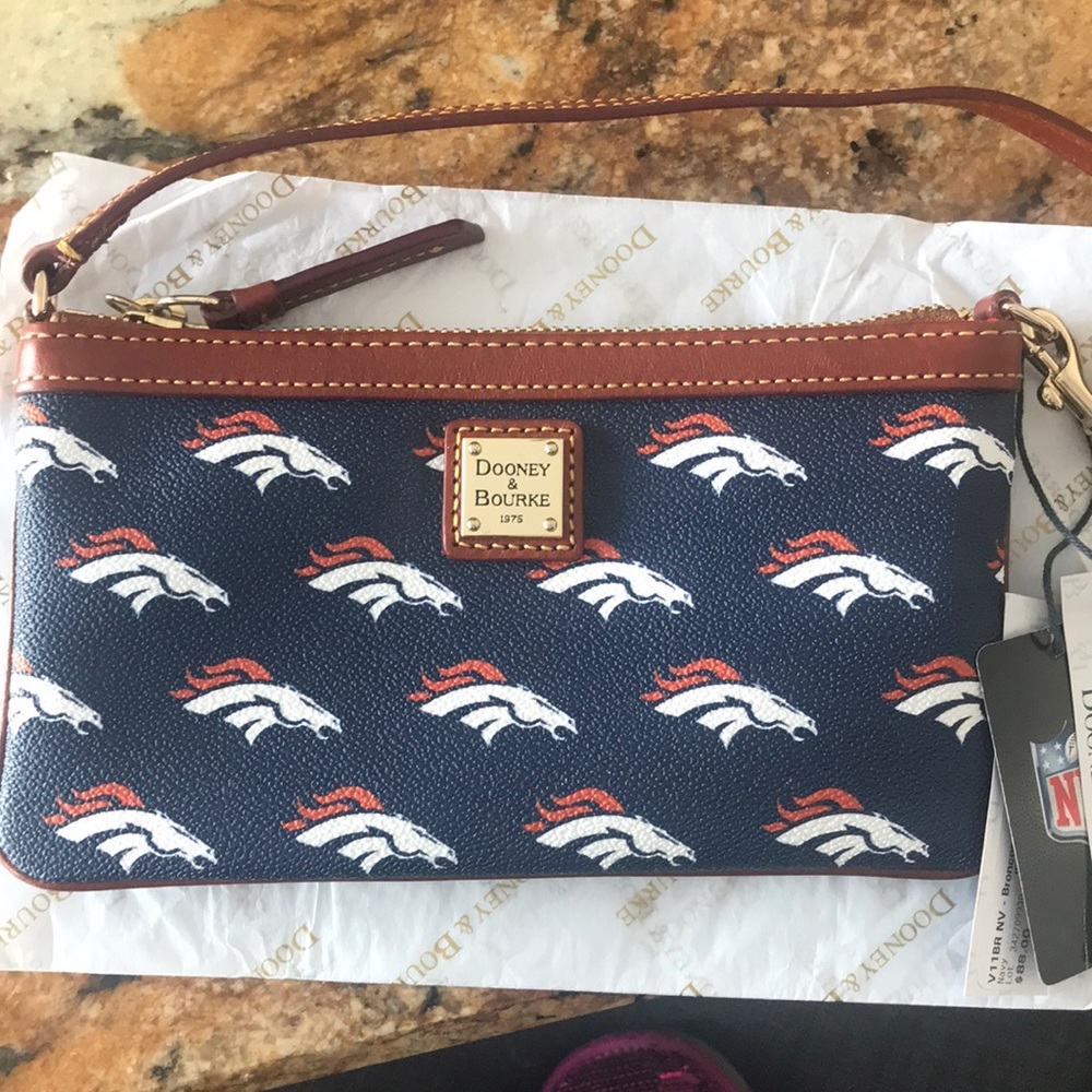 Dooney & Bourke Broncos Large Slim Wristlet